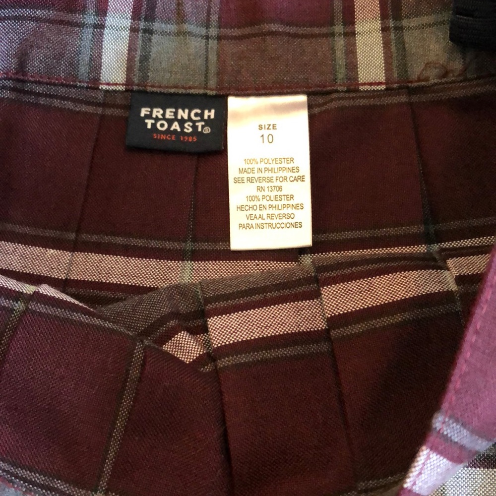 French toast sweater & skirt maroon & plaid - Picture 2 of 3